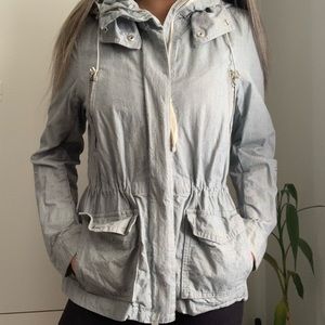 Blue Striped Utility Jacket Size US 6